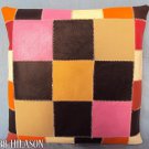 Smooth Leather PatchWork Cushion Pillow Cover PL344