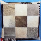 PL189F- HILASON COWHIDE LEATHER HAIR-ON PATCHWORK CUSHION PILLOW COVER