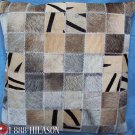 Cowhide Leather Hair-On PatchWork Cushion Pillow Cover PL456