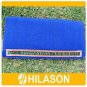 293-F BLUE HILASON WESTERN BARREL WOOL PAD BLANKET WITH HAIR ON INLAY BORDER