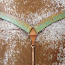 F-BH401-BC HILASON WESTERN HAND PAINTED LEATHER HORSE BREAST COLLAR 401BCS