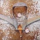 WESTERN HAND PAINTED LEATHER HORSE BRIDLE HEADSTALL BREAST COLLAR SET W/ STUDS