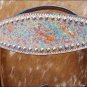 WESTERN HAND PAINTED LEATHER HORSE BRIDLE HEADSTALL BREAST COLLAR SET W/ STUDS