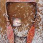 F-BH403 HILASON WESTERN HAND PAINTED LEATHER HORSE HEADSTALL BREAST COLLAR SET