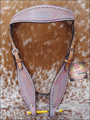 HILASON WESTERN HAND PAINTED LEATHER HORSE BRIDLE HEADSTALL 400HSS