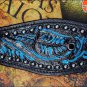 NEW HILASON WESTERN LEATHER HORSE BREAST COLLAR BLACK W/ TURQUOISE INLAY S218BK