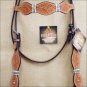 HILASON WESTERN HAND TOOL LEATHER RAWHIDE BRAIDED BRIDLE HEADSTALL LIGHT OIL S65