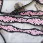 NEW HILASON WESTERN LEATHER HORSE BRIDLE HEADSTALL BREAST COLLAR BLACK PINK S900