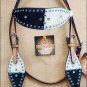 NEW HILASON WESTERN LEATHER HORSE BRIDLE HEADSTALL BLACK WHITE HAIR ON S461