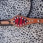 NEW HILASON WESTERN RED ZEBRA HAIR ON LEATHER HORSE ONE EAR BRIDLE HEADSTALL S52