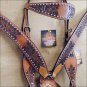 HILASON WESTERN HAND TOOL LEATHER BRIDLE HEADSTALL BREAST COLLAR DARK BROWN S437