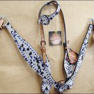 HILASON WESTERN EXOTIC COWHIDE LEATHER ONE EAR BRIDLE HEADSTALL BREAST COLLAR S6