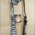 NEW HILASON WESTERN ZEBRA HAIR ON LEATHER HORSE ONE EAR BRIDLE HEADSTALL S454