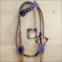 NEW HILASON WESTERN PURPLE ZEBRA HAIR ON LEATHER HORSE BRIDLE HEADSTALL S0449