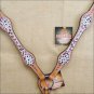 HILASON WESTERN EXOTIC COWHIDE HAIR ON LEATHER HORSE BREAST COLLAR S445