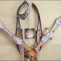 HILASON WESTERN EXOTIC COWHIDE HAIRON LEATHER ONE EAR HEADSTALL BREAST COLLAR -S