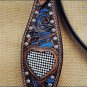 HILASON WESTERN LEATHER HEADSTALL BREAST COLLAR CRYSTAL DARK BROWN TURQUOISE S36