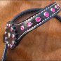 HILASON WESTERN LEATHER HORSE ONE EAR BRIDLE HEADSTALL BREAST COLLAR CRYSTAL S46