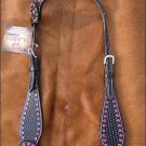 NEW HILASON WESTERN LEATHER HORSE ONE EAR BRIDLE HEADSTALL BLACK RHINESTONE S446