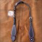 NEW HILASON WESTERN LEATHER HORSE ONE EAR BRIDLE HEADSTALL BLACK RHINESTONE S446
