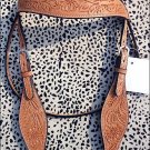 NEW HILASON WESTERN HAND TOOLED LEATHER HORSE BRIDLE HEADSTALL LIGHT OIL S442