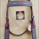 NEW HILASON WESTERN LEATHER HORSE BRIDLE HEADSTALL W/ RHINESTONES DARK OIL S414