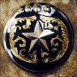 CN108F- 16 TEXAS STAR BLACK GOLD CONCHO SADDLE HEADSTALL TACK BLING COWGIRL