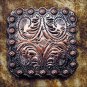 CN106F- 16 FLORAL CARVED COPPER CONCHO SADDLE HEADSTALL TACK BLING COWGIRL