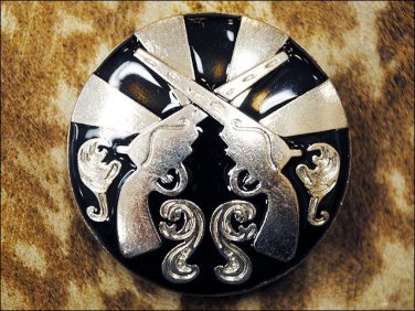 CN097F- 16 CROSS GUN BLACK CONCHO SADDLE HEADSTALL TACK BLING COWGIRL