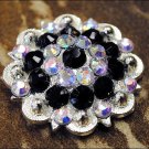 CN050BKF- 16 BLACK AB CRYSTALS BERRY CONCHO BLING RHINESTONE HEADSTALL SADDLE