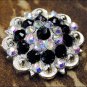 CN050BKF- 16 BLACK AB CRYSTALS BERRY CONCHO BLING RHINESTONE HEADSTALL SADDLE
