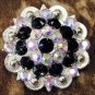 CN050BKF- 16 BLACK AB CRYSTALS BERRY CONCHO BLING RHINESTONE HEADSTALL SADDLE