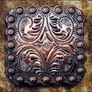 CN106F- 8 FLORAL CARVED COPPER CONCHO SADDLE HEADSTALL TACK BLING COWGIRL