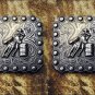 CN102F- 8 BARREL RACER SQUARE CONCHO SADDLE HEADSTALL TACK BLING COWGIRL