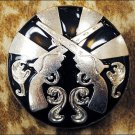 CN097F- 8 CROSS GUN BLACK CONCHO SADDLE HEADSTALL TACK BLING COWGIRL