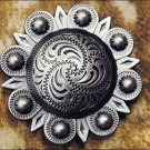 CN104F- 4 FLORAL CARVED BERRY CONCHO SADDLE HEADSTALL TACK BLING COWGIRL