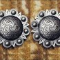 CN104F- 4 FLORAL CARVED BERRY CONCHO SADDLE HEADSTALL TACK BLING COWGIRL