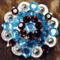 CN050B1F- 4 TURQUOISE BROWN CRYSTALS BERRY CONCHO RHINESTONE HEADSTALL SADDLE