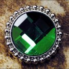 CN107F- 2 GREEN STONE NICKLE CONCHO SADDLE HEADSTALL TACK BLING COWGIRL