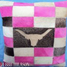 Cowhide Leather Hair-On PatchWork Cushion Pillow Cover PL428