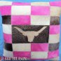 Cowhide Leather Hair-On PatchWork Cushion Pillow Cover PL428