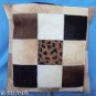 F-PL374 Cowhide Leather Hair-On PatchWork Cushion Pillow Cover