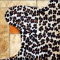 F-HS769 HILASON LEOPARD STENCIL PURE BRAZILIAN HAIR ON FULL COWHIDE LEATHER RUG