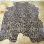 F-HS770 HILASON LEOPARD STENCIL PURE BRAZILIAN HAIR ON FULL COWHIDE LEATHER RUG