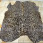 F-HS773 HILASON LEOPARD STENCIL PURE BRAZILIAN HAIR ON FULL COWHIDE LEATHER RUG