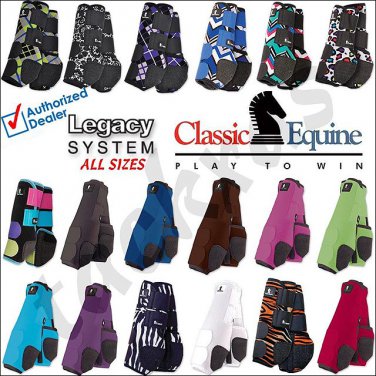 CLASSIC EQUINE FRONT REAR LEGACY SYSTEM SPORTS HORSE LEG BOOTS ALL COLOR & SIZES