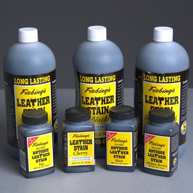 FIEBING'S ANTIQUE FINISH LEATHER STAIN 4 OZ / 32 OZ - BLACK TAN BROWN MAHOGANY