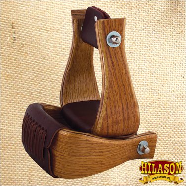 HILASON NEW 3 inch OAK WOOD BELL HORSE SADDLE STIRRUPS