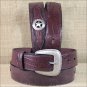 42 X 1 1/2" 3D DARK BROWN MEN'S WESTERN FASHION LEATHER BELT W/ STAR CONCHO