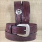 42 X 1 1/2" 3D DARK BROWN MEN'S WESTERN FASHION LEATHER BELT W/ STAR CONCHO